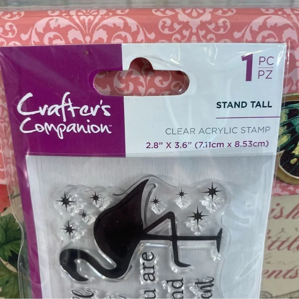 Crafter's Companion Clear Acrylic Stamp NWT Stand Tall 1 Piece Handmade Projects
